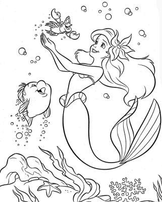 Dibujos para niños y niñas de la Sirenita